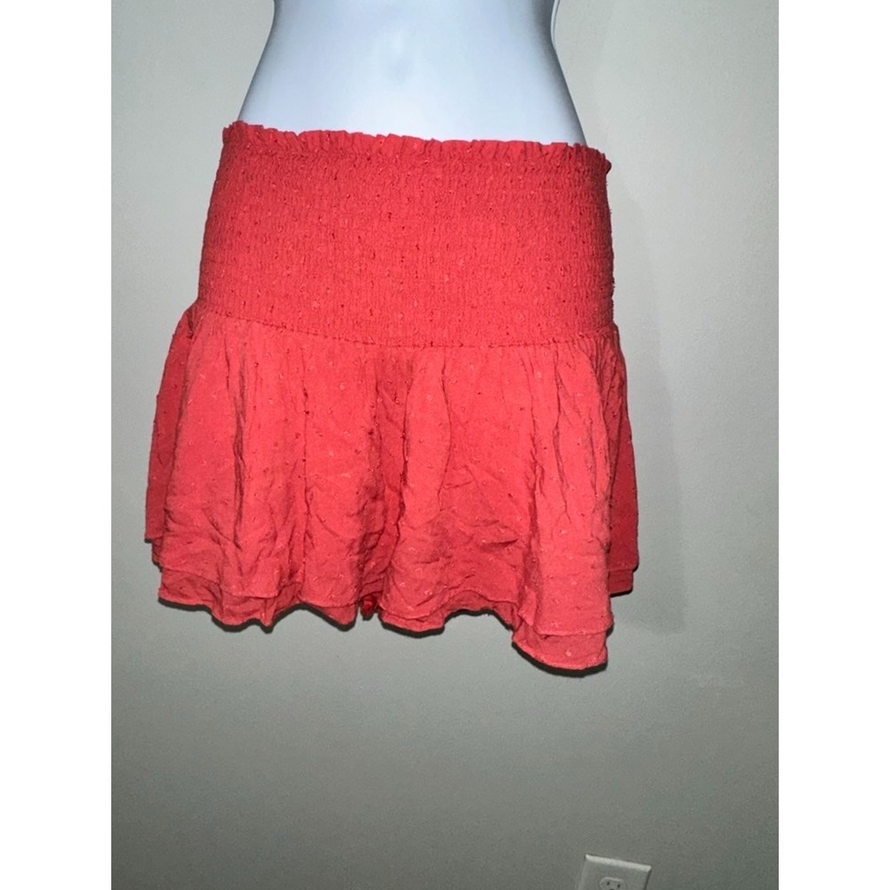 BLUE LIFE WOMENS CORAL SMOCKED WAIST MINI SKORT SIZE‎ S